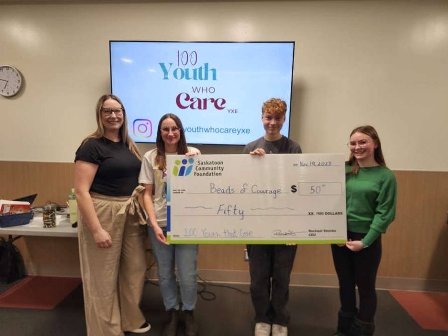 Runner-up cheque presentation to Beads of Courage